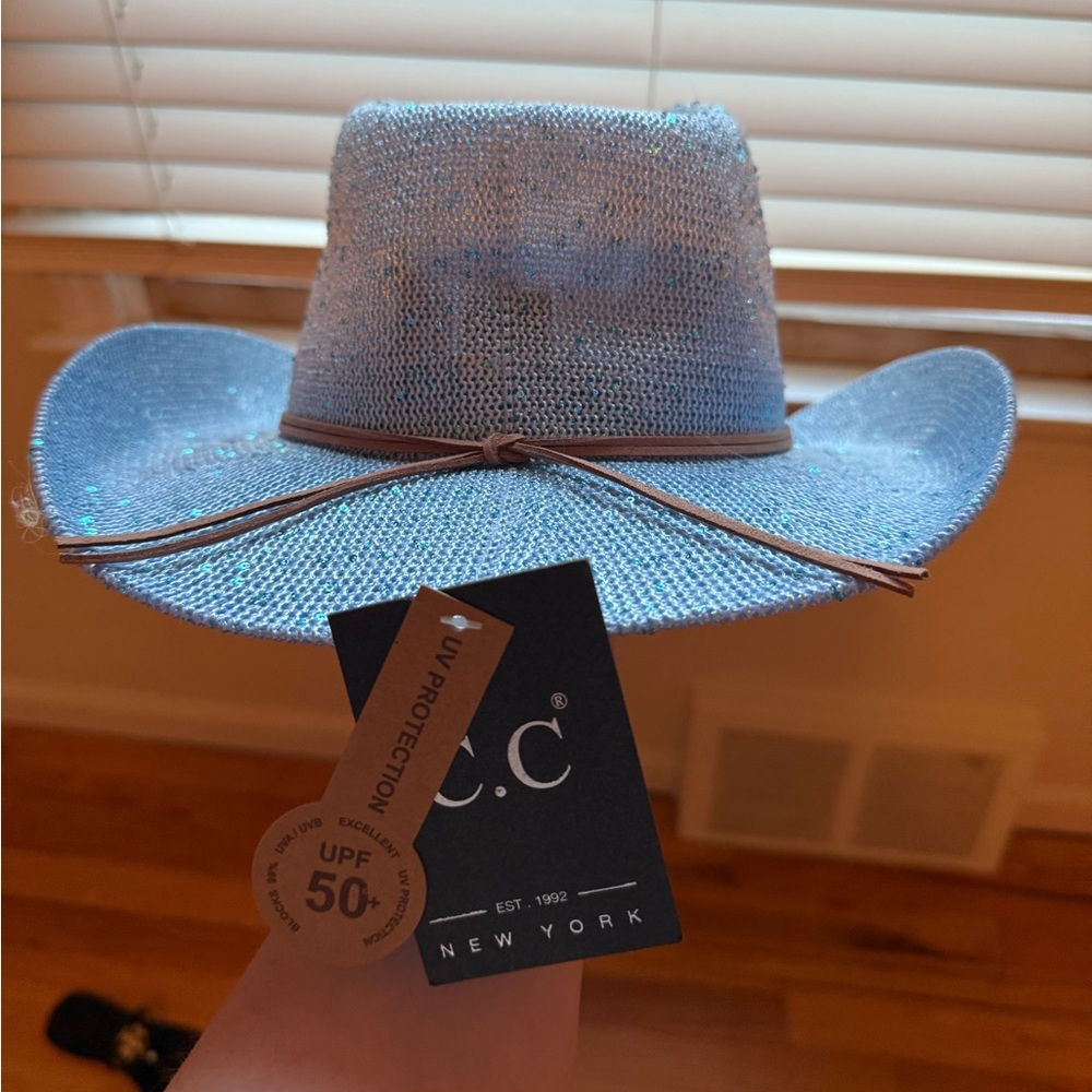 Bedazzled cowboy hat blue